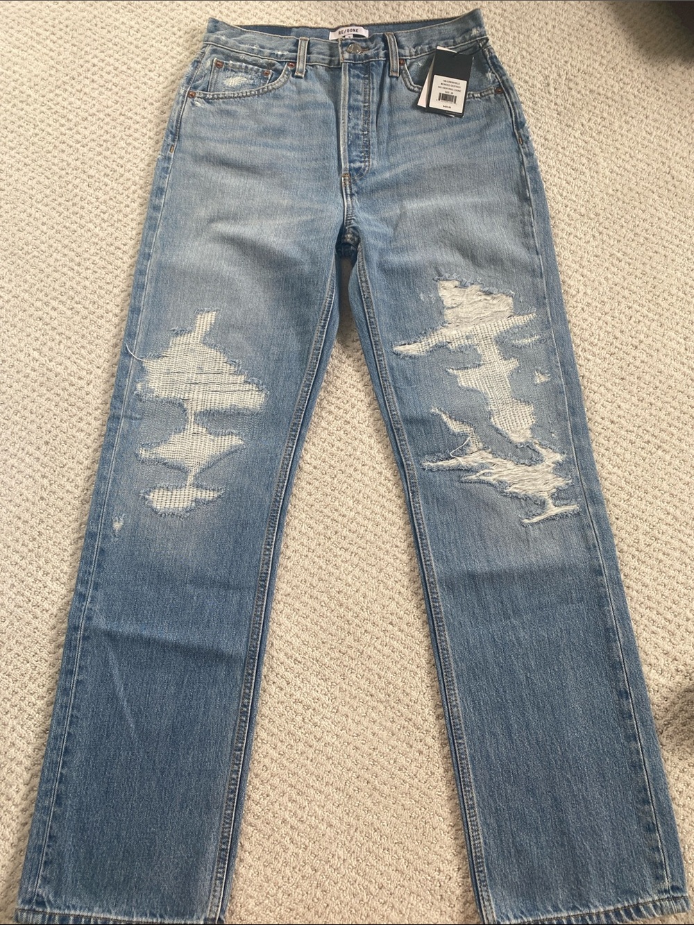 Re/Done denim 90s high rise loose  Distressed Women’s Jeans, size 28